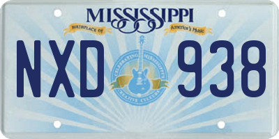 MS license plate NXD938