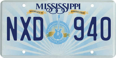 MS license plate NXD940