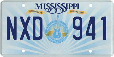 MS license plate NXD941