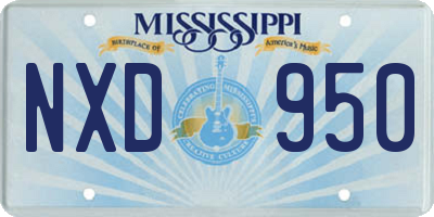 MS license plate NXD950