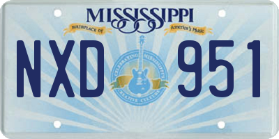 MS license plate NXD951