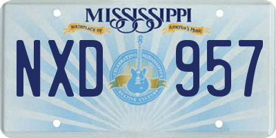 MS license plate NXD957