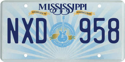 MS license plate NXD958