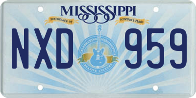 MS license plate NXD959