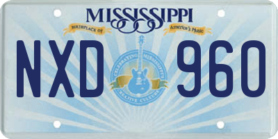 MS license plate NXD960