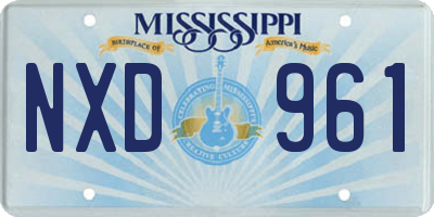 MS license plate NXD961