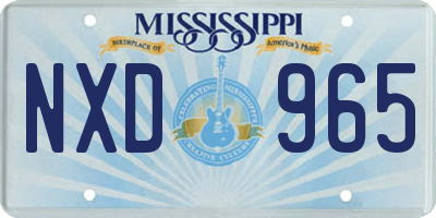 MS license plate NXD965