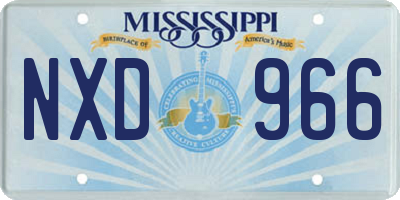 MS license plate NXD966