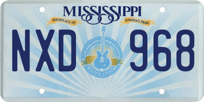 MS license plate NXD968