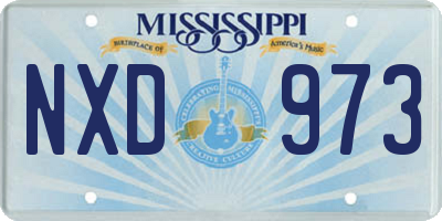 MS license plate NXD973