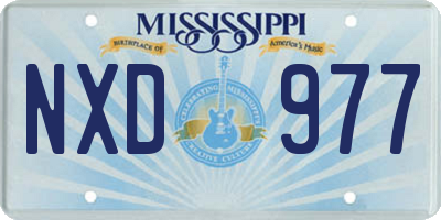 MS license plate NXD977