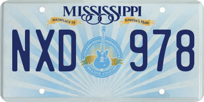 MS license plate NXD978