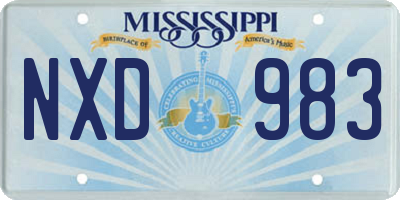 MS license plate NXD983