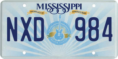 MS license plate NXD984