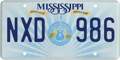 MS license plate NXD986