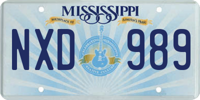 MS license plate NXD989