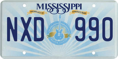 MS license plate NXD990