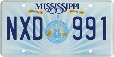 MS license plate NXD991