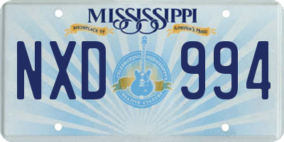 MS license plate NXD994