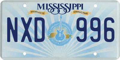 MS license plate NXD996