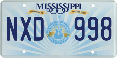 MS license plate NXD998