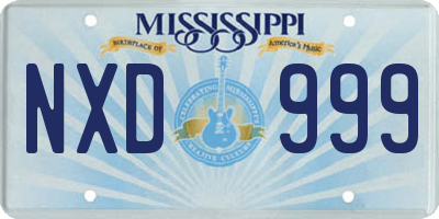 MS license plate NXD999