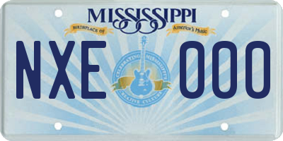 MS license plate NXE000