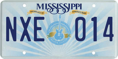 MS license plate NXE014