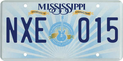 MS license plate NXE015
