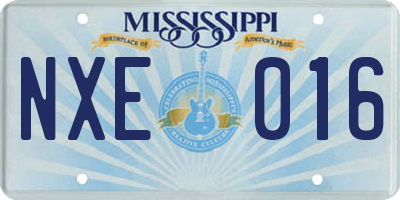 MS license plate NXE016