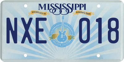 MS license plate NXE018