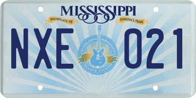 MS license plate NXE021