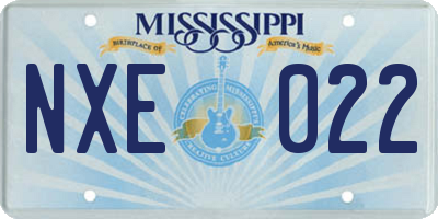 MS license plate NXE022