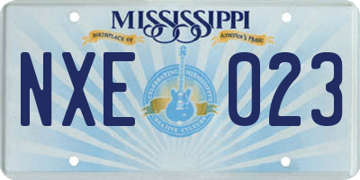 MS license plate NXE023