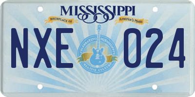 MS license plate NXE024