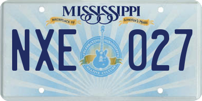 MS license plate NXE027