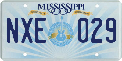 MS license plate NXE029