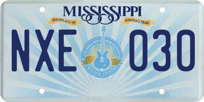MS license plate NXE030