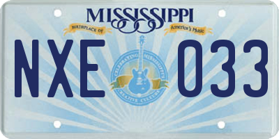 MS license plate NXE033