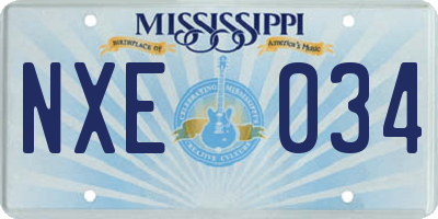 MS license plate NXE034