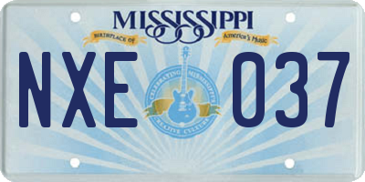 MS license plate NXE037