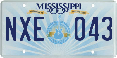 MS license plate NXE043