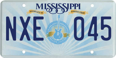 MS license plate NXE045