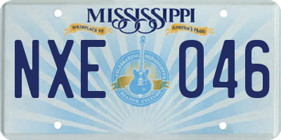 MS license plate NXE046