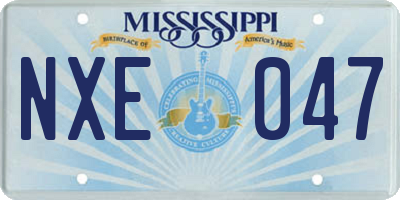 MS license plate NXE047