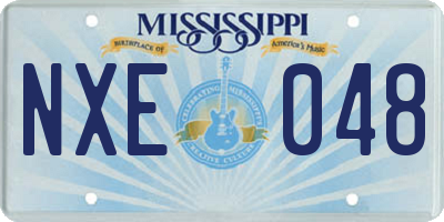 MS license plate NXE048