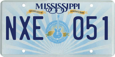 MS license plate NXE051