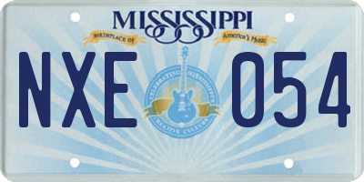 MS license plate NXE054