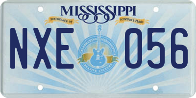 MS license plate NXE056