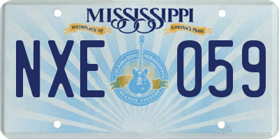MS license plate NXE059